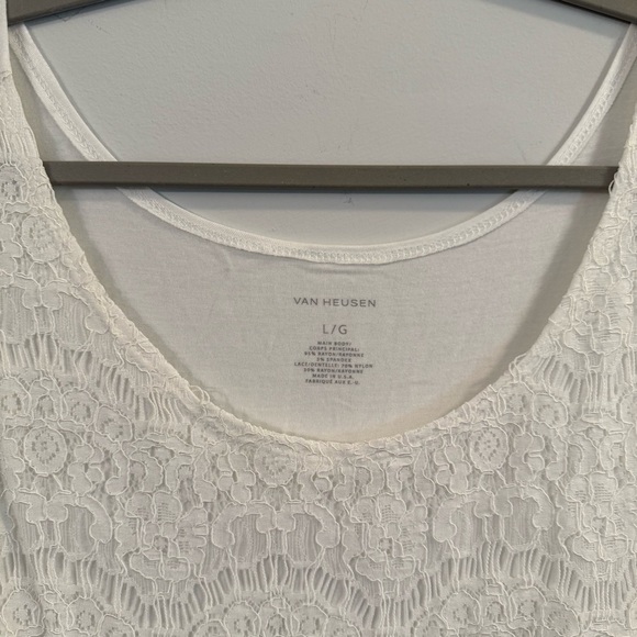 Women’s new Van Heusen white Embellished Sleeveless Tank Top size large L - Picture 2 of 4